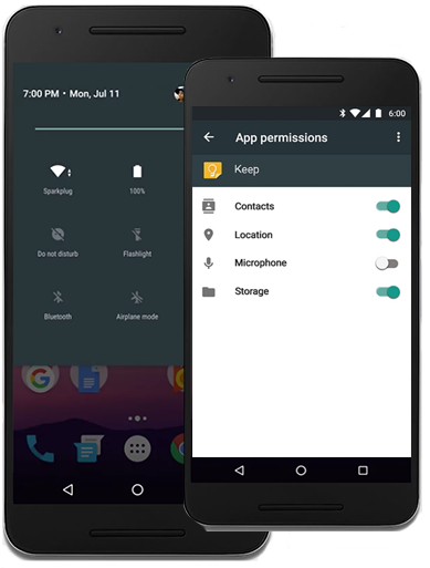 Screenshot of Phones using Nougat and Marshmallow